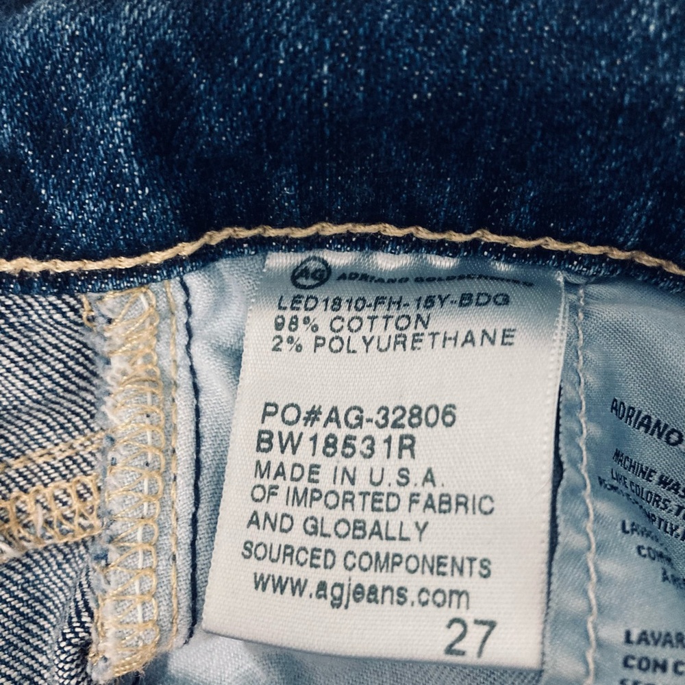 Ag Adriano Goldschmied Distressed Dark Blue Denim Shorts - Picture 5 of 5